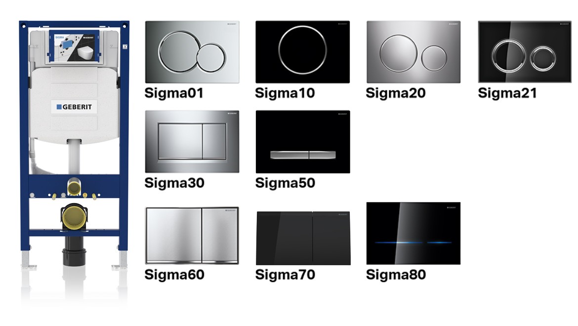 Geberit Sigma 벽 매립형 시스템 물내림 누름 버튼